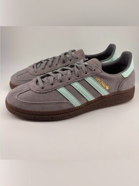 NWT Adidas Womens Handball Spezial Gray Mint Suede Sneakers Size 6.5 (w 8.5)
